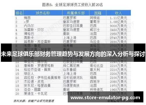 未来足球俱乐部财务管理趋势与发展方向的深入分析与探讨